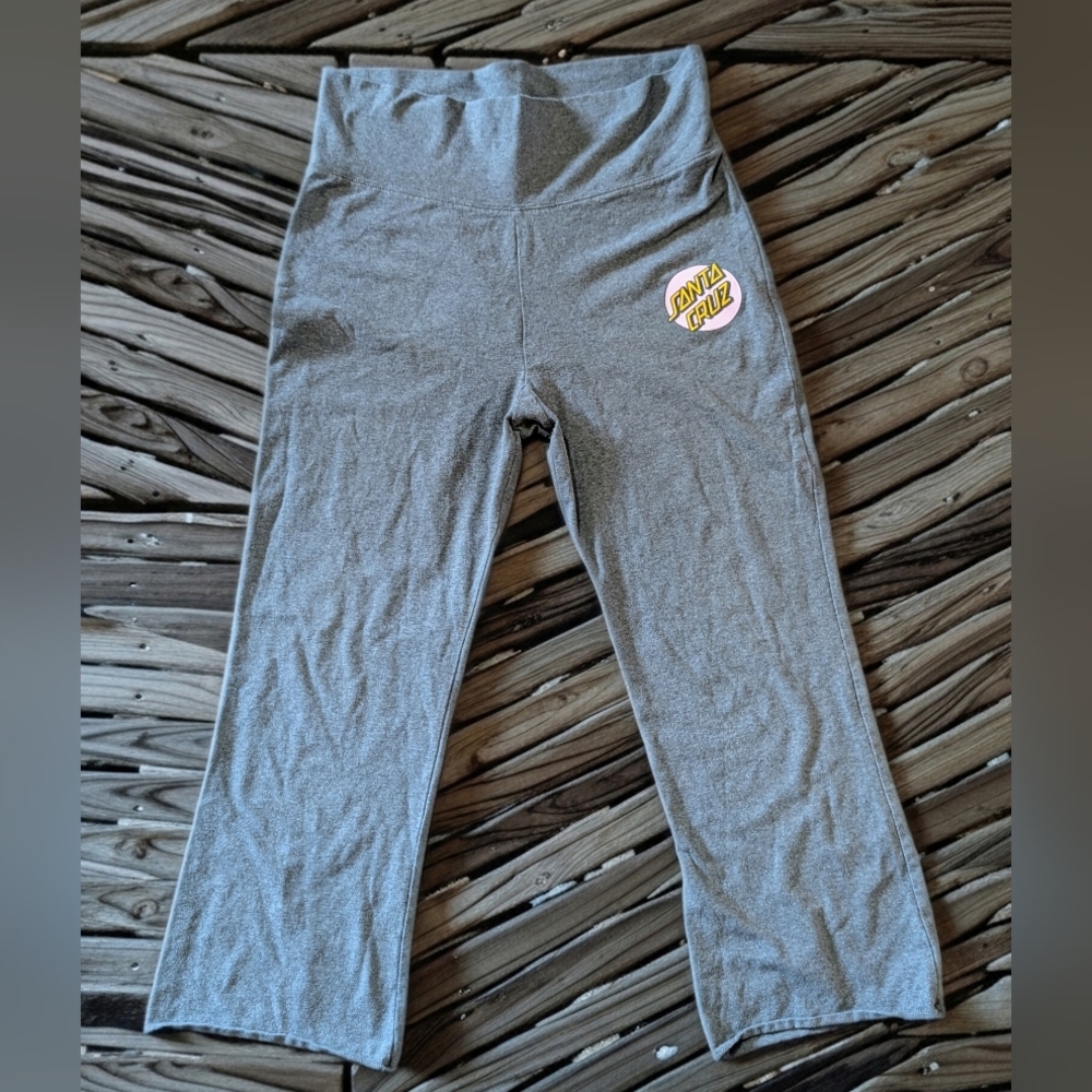 Bella Santa Cruz Gray Ankle Leggings Women’s XL Logo Solid